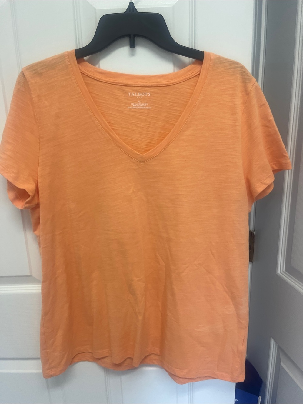 Talbots Short-Sleeve Tees in Orange and Blue - V-Neck & Crew Neck (bundle) - Picture 3 of 7